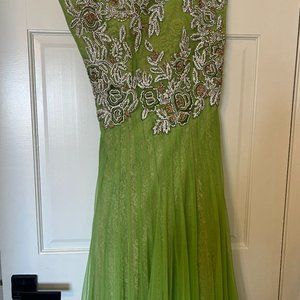 Beautiful lime green net Anarkali suit - New